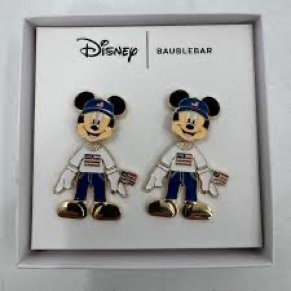 baublebar Mickey Mouse Patriotic Enamel earrings
